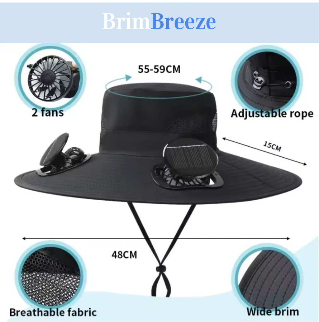Outdoor Bucket Hat with Solar/USB Powered Fan