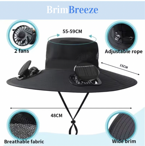 Outdoor Bucket Hat with Solar/USB Powered Fan