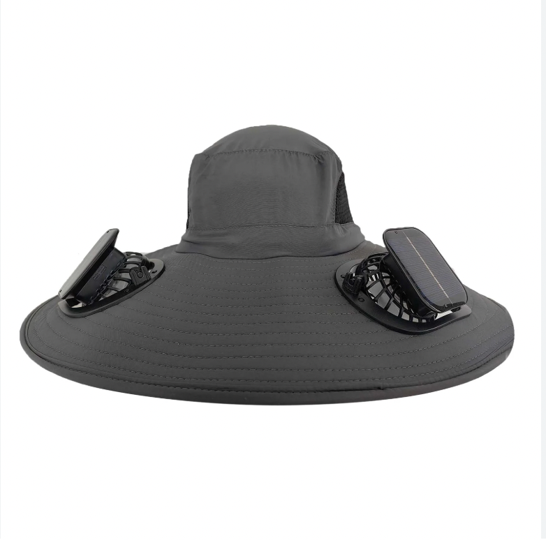 Outdoor Bucket Hat with Solar/USB Powered Fan